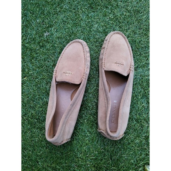 COACH AMBER SUEDE LOAFERS MOCCASINS DRIVING SHOES Size 7.5 - Picture 1 of 8